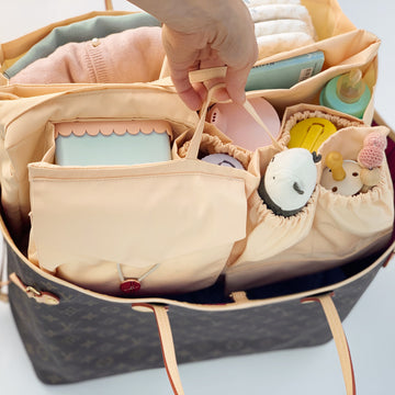 lilibell Baby Changing Bag Handbag Organiser, Multiple Compartments, Water  Resistant and Flexible for Shopper/Backpacks - Bag in Bag (Beige) :  : Baby Products